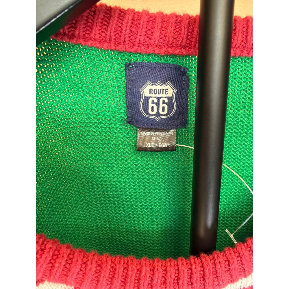 Route 66 Mens The Sweet Life Gingerbread Man Ugly Christmas Sweater Green XLT - Picture 4 of 7
